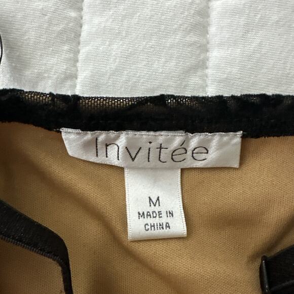 INVITEE Dress Womens Medium Black Lace Bodycon Sheath Sexy Cocktail Coquette - Picture 8 of 14